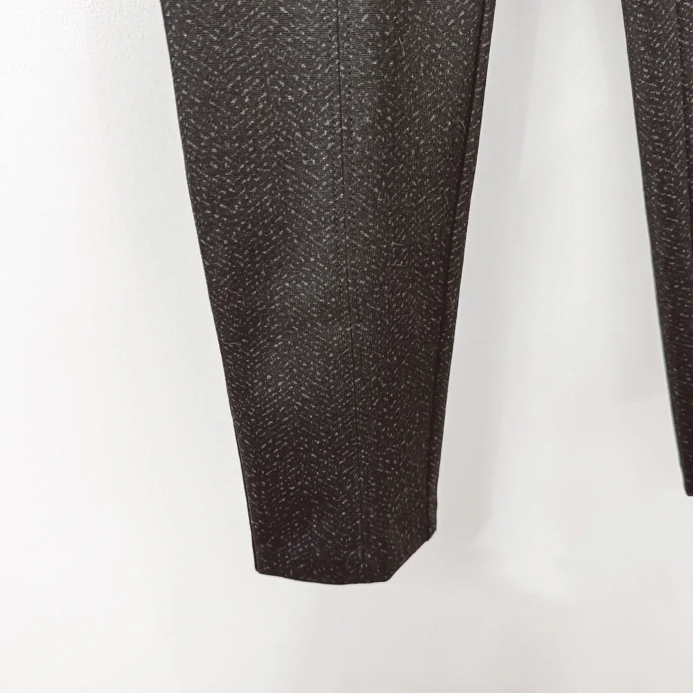 Thalian Jena Slim‎ Fit Ponte Holiday Chic Dress Pant Black Gray 8